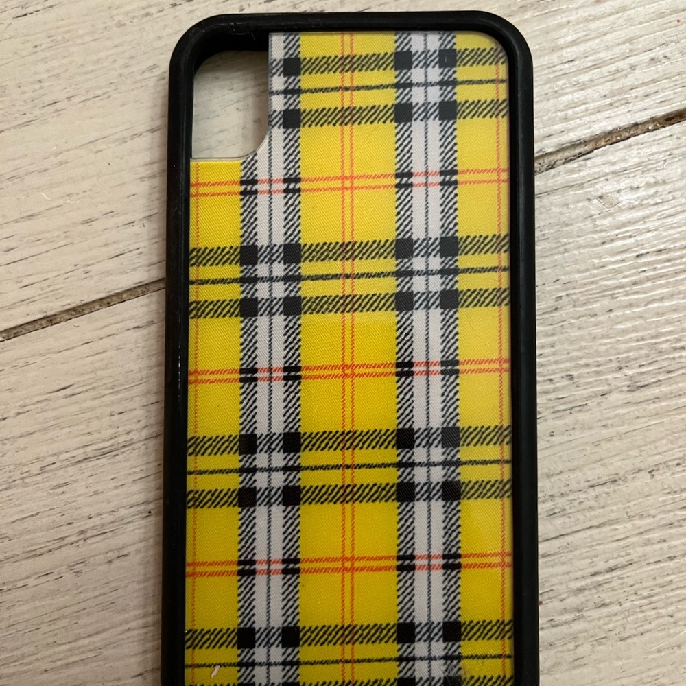 iphone XR yellow plaid case